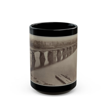 Army Bridge Across The Tennessee River At Chattanooga, L8121 (U.S. Civil War) Black Coffee Mug