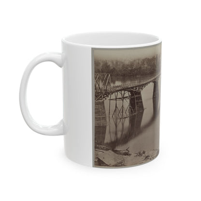 Army Bridge Across The Tennessee River At Chattanooga, L8121 (U.S. Civil War) White Coffee Mug-The Sticker Space