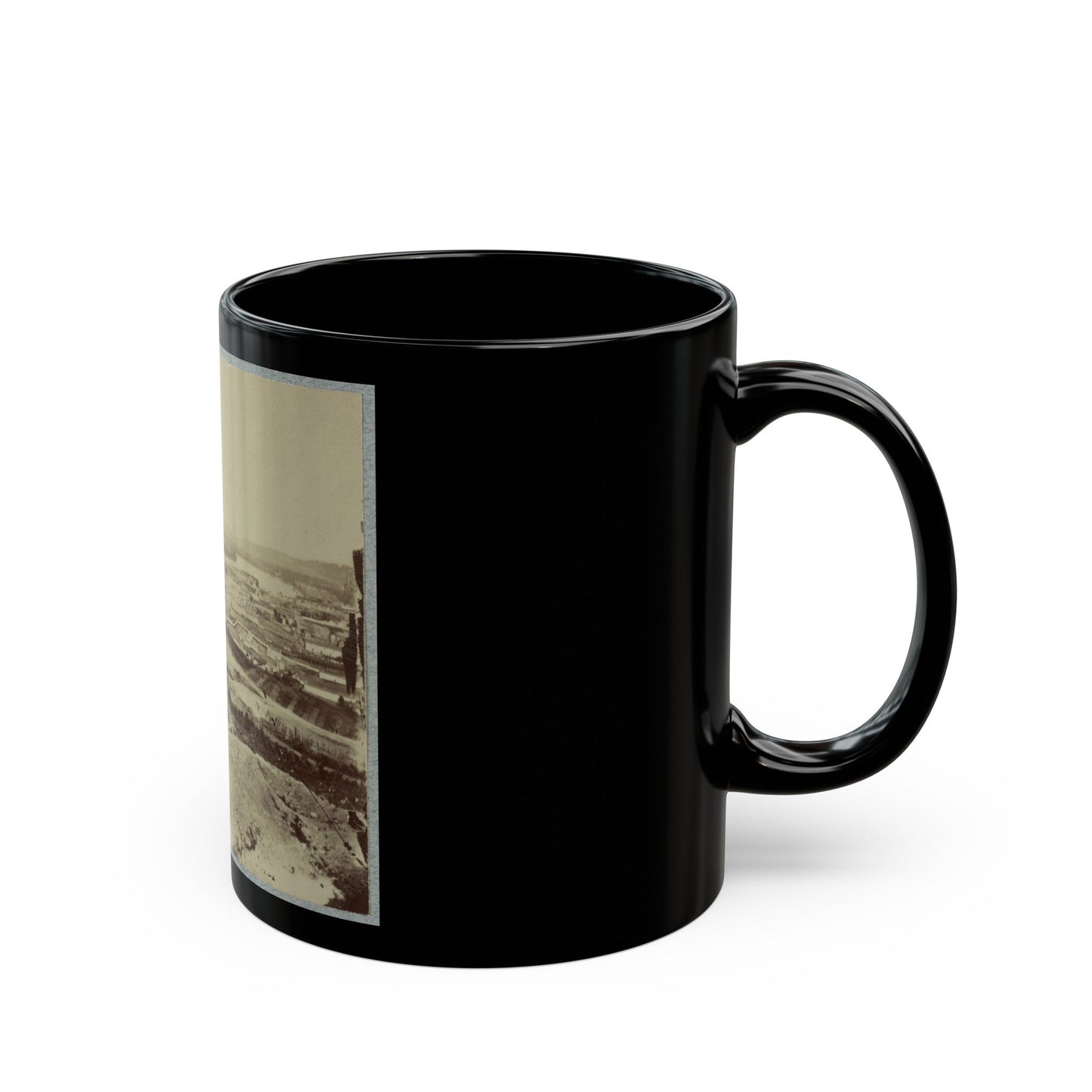 Army Bridge, Chattanooga, 1864(2) (U.S. Civil War) Black Coffee Mug-The Sticker Space