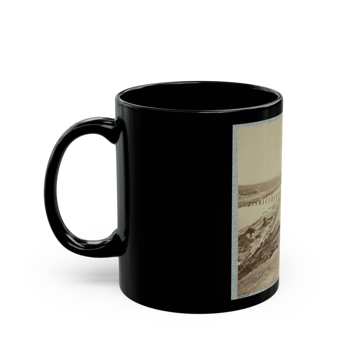 Army Bridge, Chattanooga, 1864(2) (U.S. Civil War) Black Coffee Mug-The Sticker Space