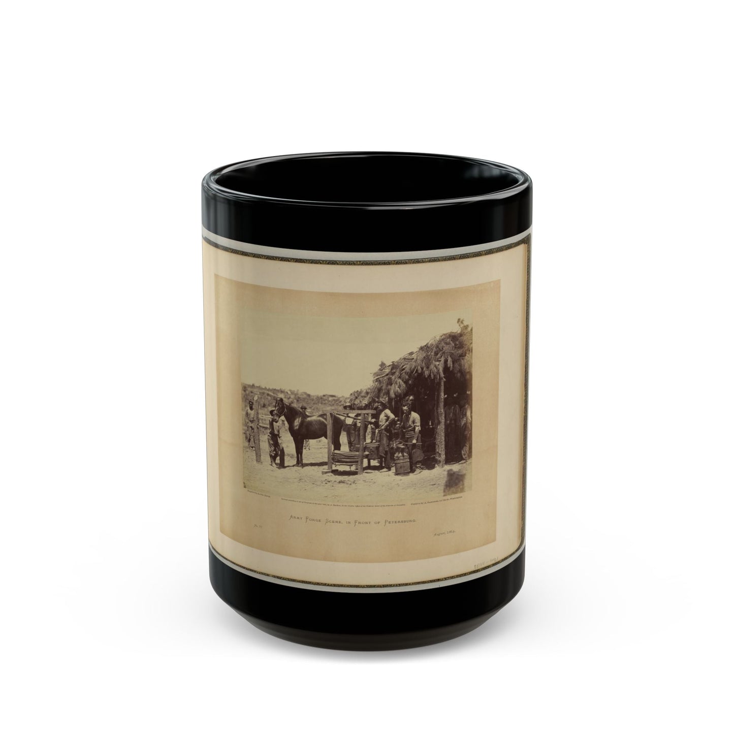 Army Forge Scene, In Front Of Petersburg (U.S. Civil War) Black Coffee Mug