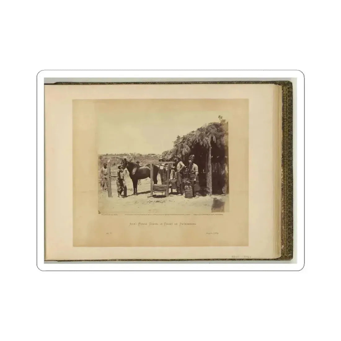 Army Forge Scene, in Front of Petersburg (U.S. Civil War) STICKER Vinyl Kiss-Cut Decal 4 Inch White - The Sticker Space