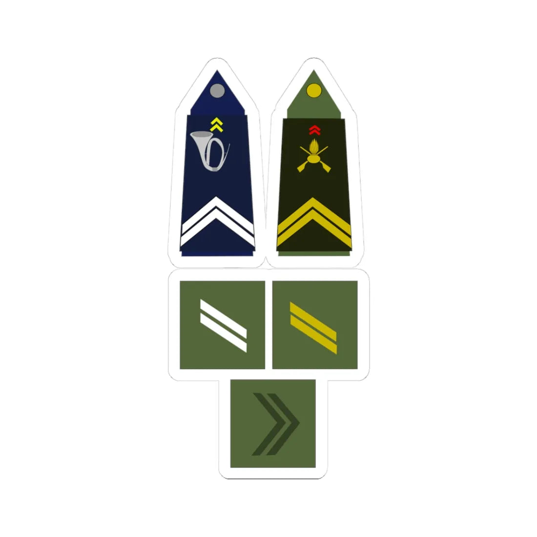 Army FRA OR 05 alt (Military Rank) STICKER Vinyl Kiss-Cut Decal 3 Inch White - The Sticker Space
