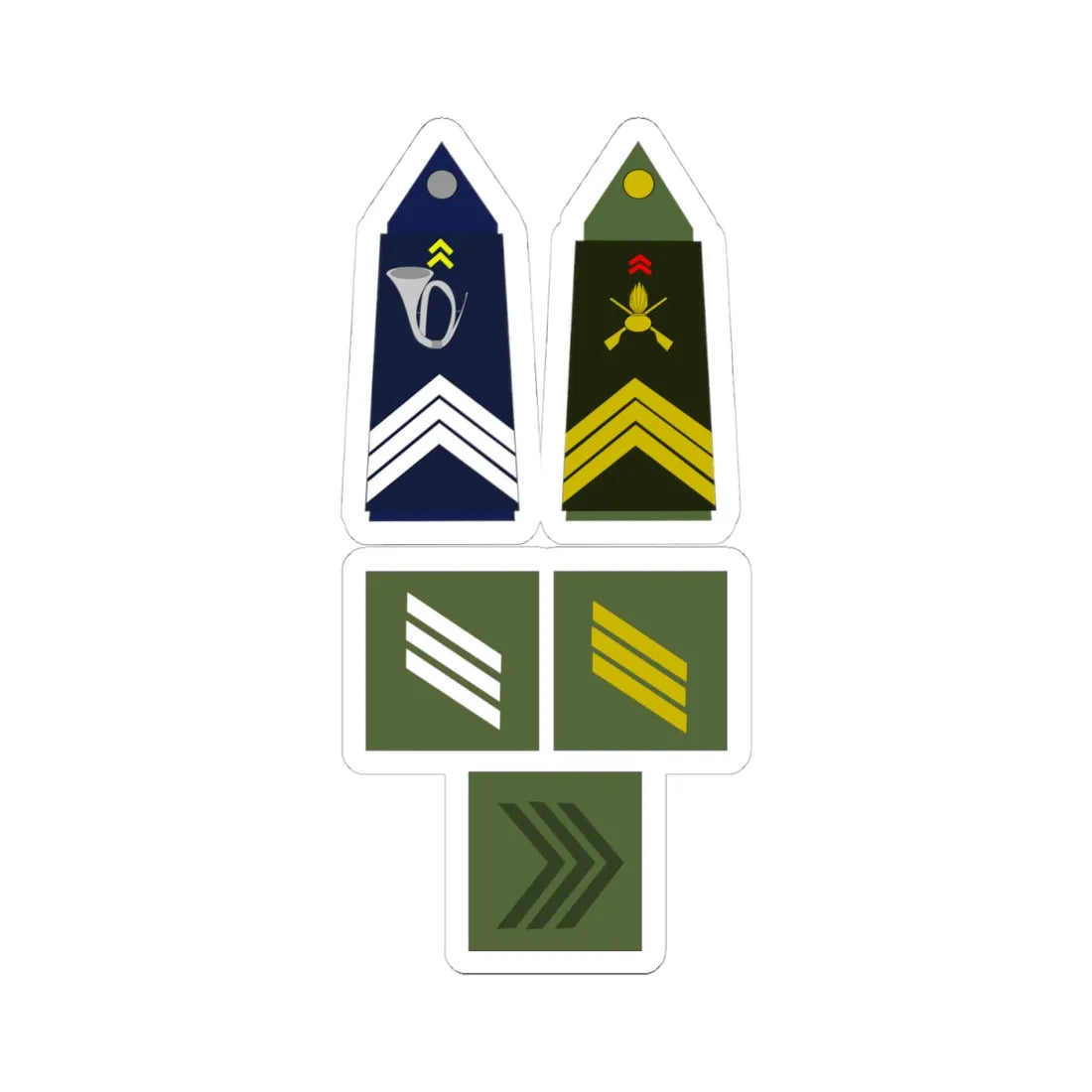 Army FRA OR 06 alt (Military Rank) STICKER Vinyl Kiss-Cut Decal 4 Inch White - The Sticker Space