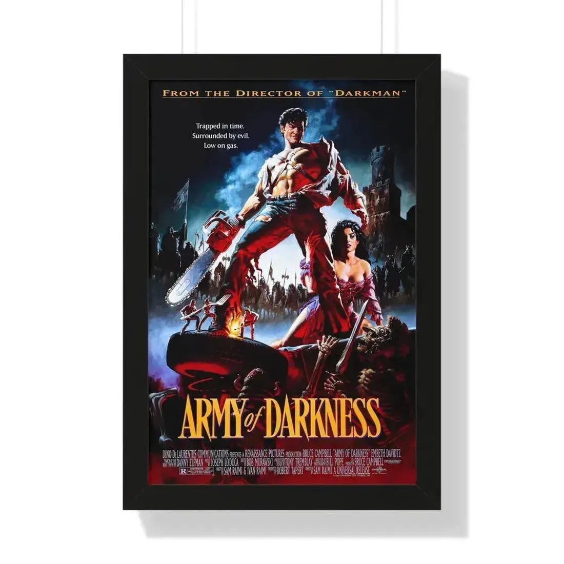 ARMY OF DARKNESS 1992 - Framed Movie Poster 16″ x 24″ Black - The Sticker Space