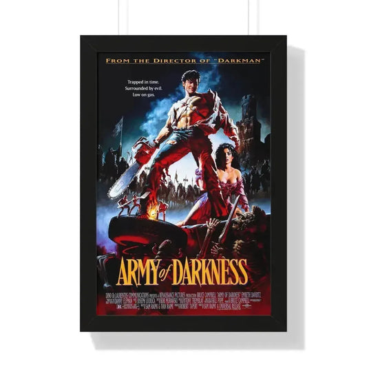 ARMY OF DARKNESS 1992 - Framed Movie Poster 16″ x 24″ Black - The Sticker Space