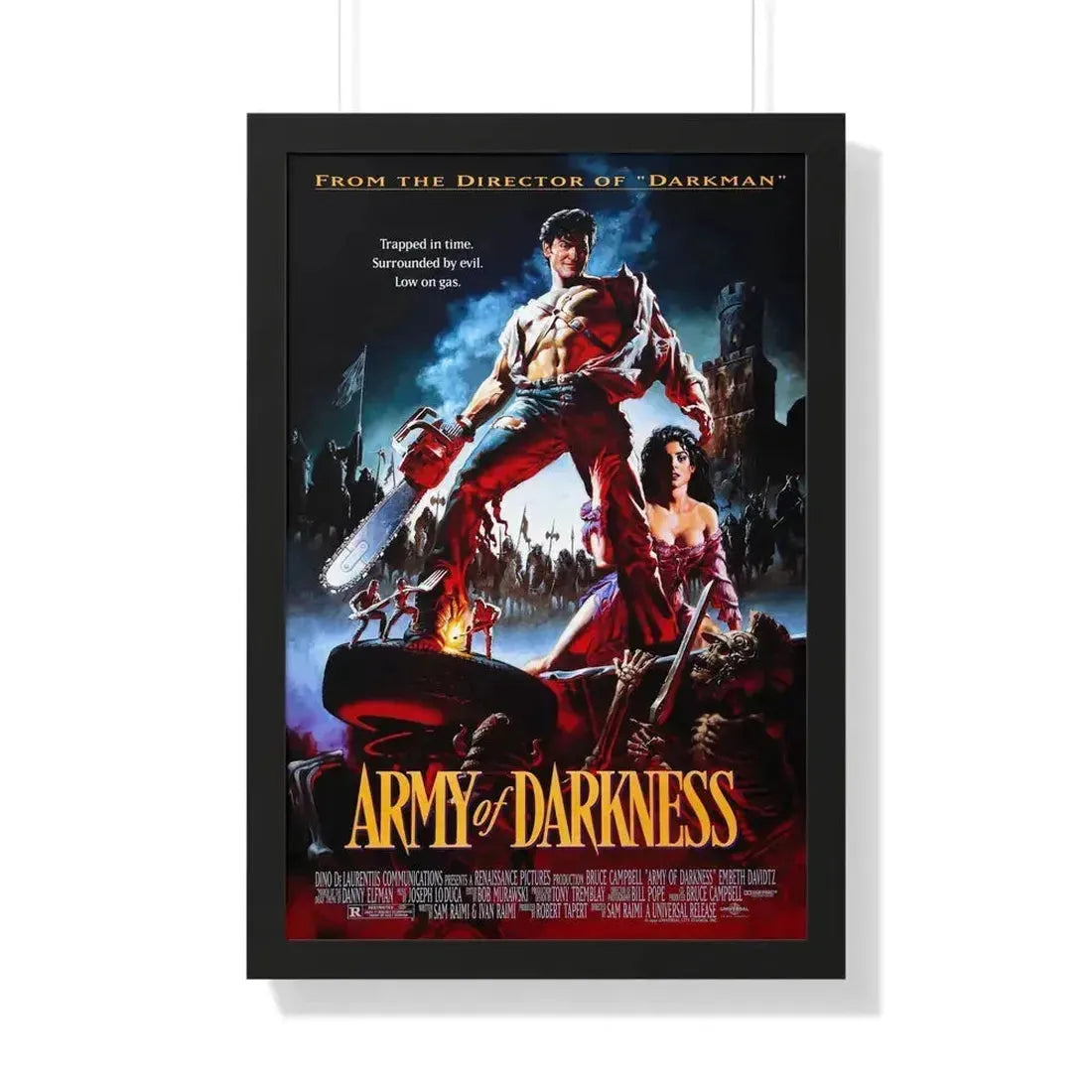 ARMY OF DARKNESS 1992 - Framed Movie Poster 20" x 30" Black - The Sticker Space