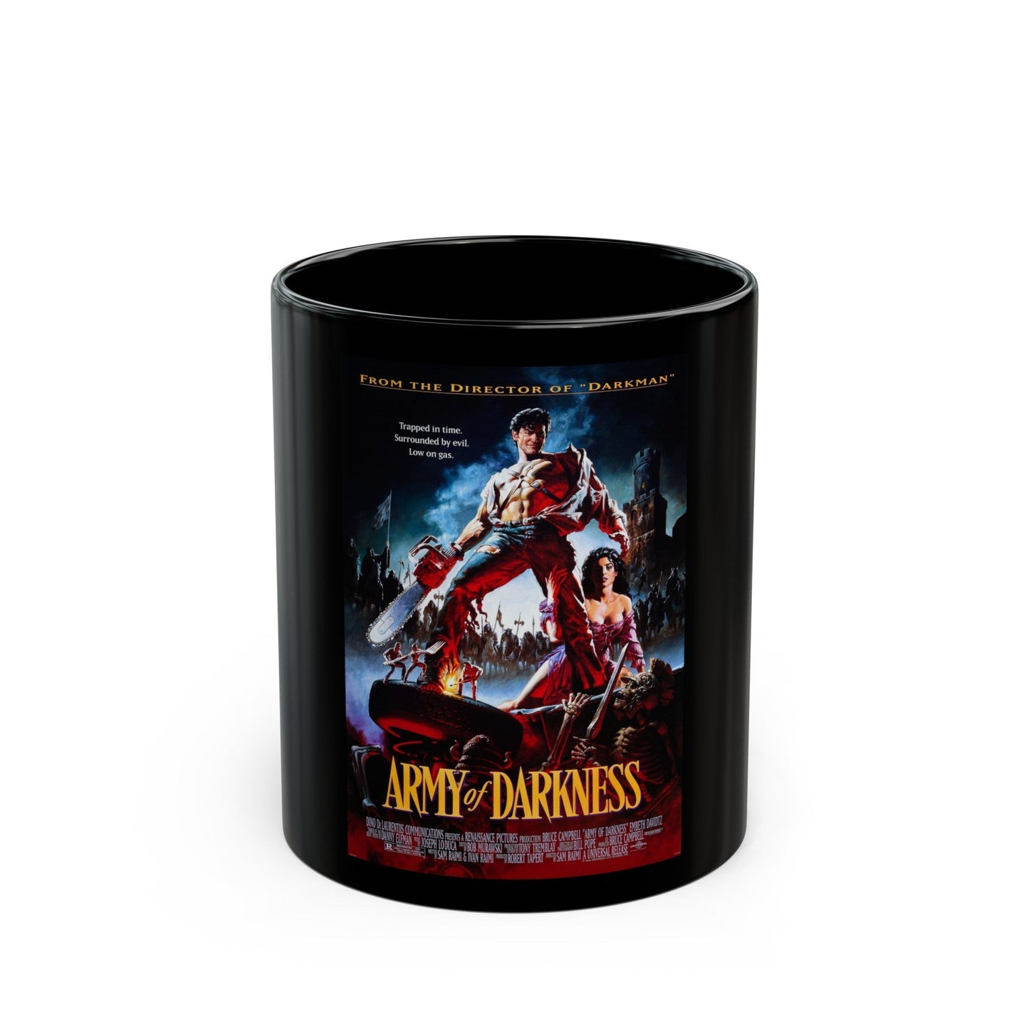 ARMY OF DARKNESS 1992 Movie Poster - Black Coffee Mug-11oz-The Sticker Space