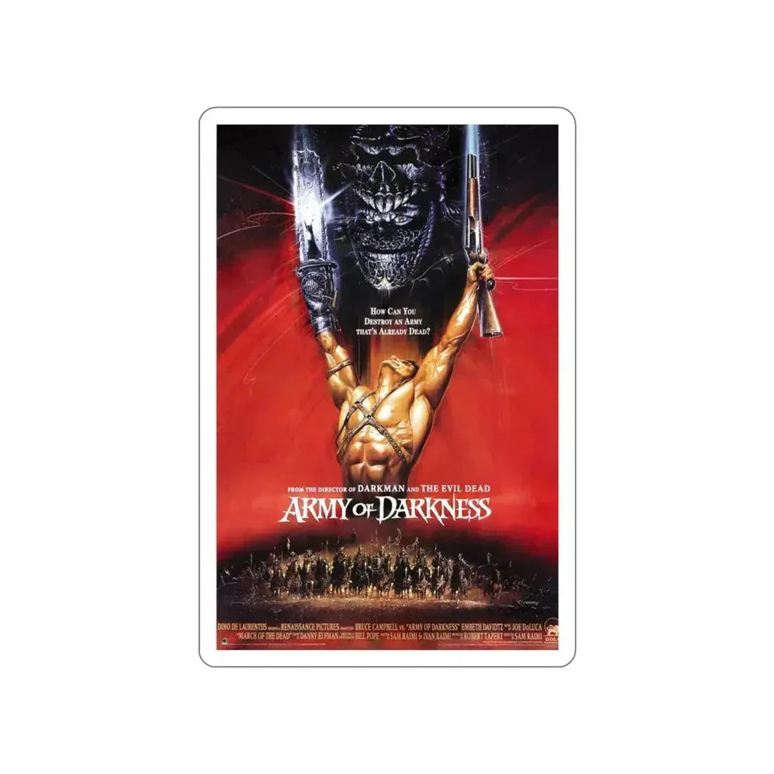 ARMY OF DARKNESS (2) 1992 Movie Poster STICKER Vinyl Die-Cut Decal 4 Inch - The Sticker Space