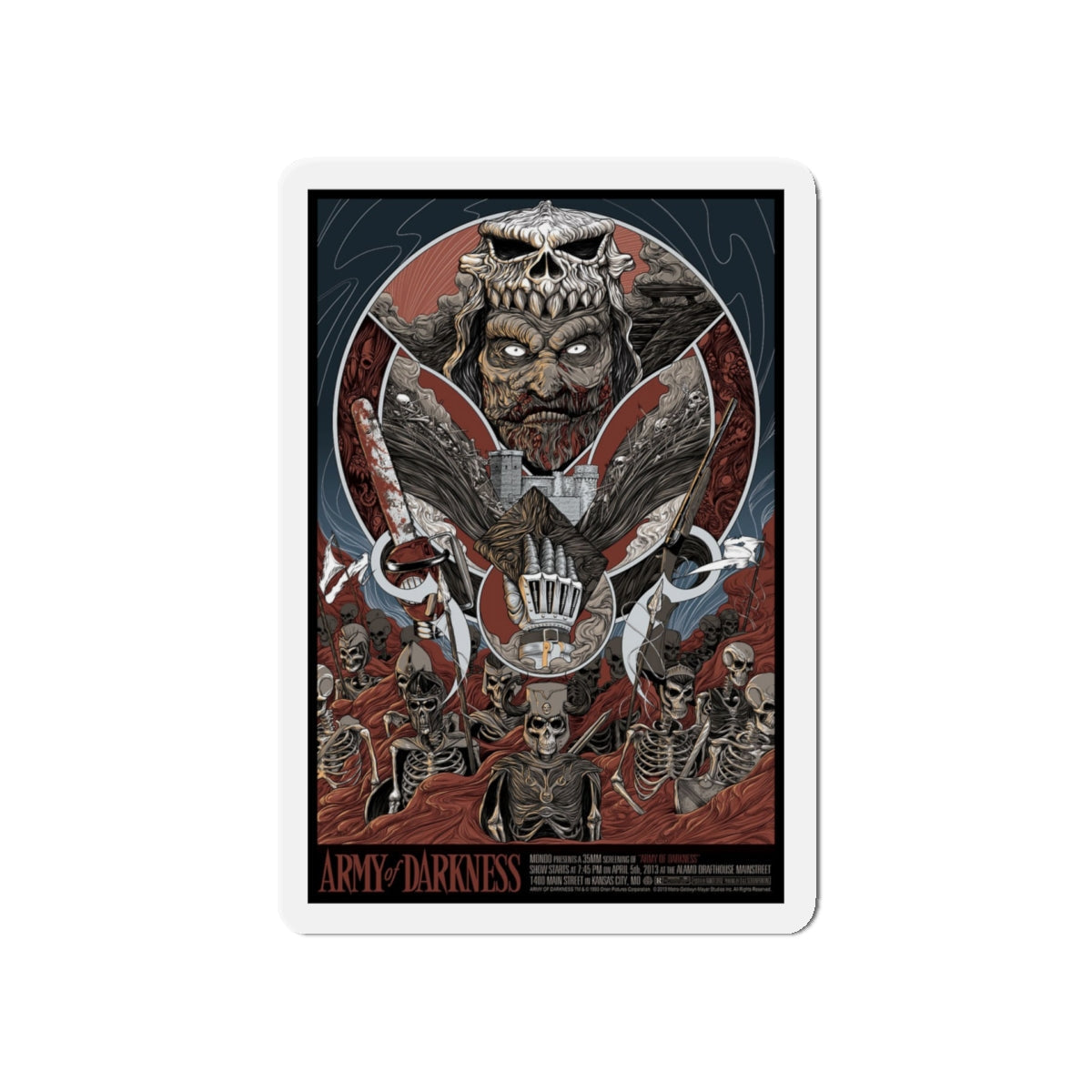 ARMY OF DARKNESS (ALAMO DRAFTHOUSE) 1992 Movie Poster - Die-Cut Magnet-5" x 5"-The Sticker Space