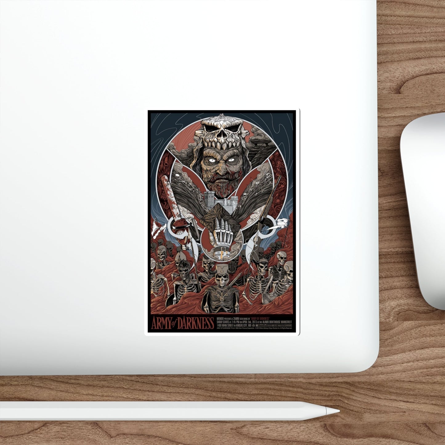 ARMY OF DARKNESS (ALAMO DRAFTHOUSE) 1992 Movie Poster STICKER Vinyl Die-Cut Decal-The Sticker Space