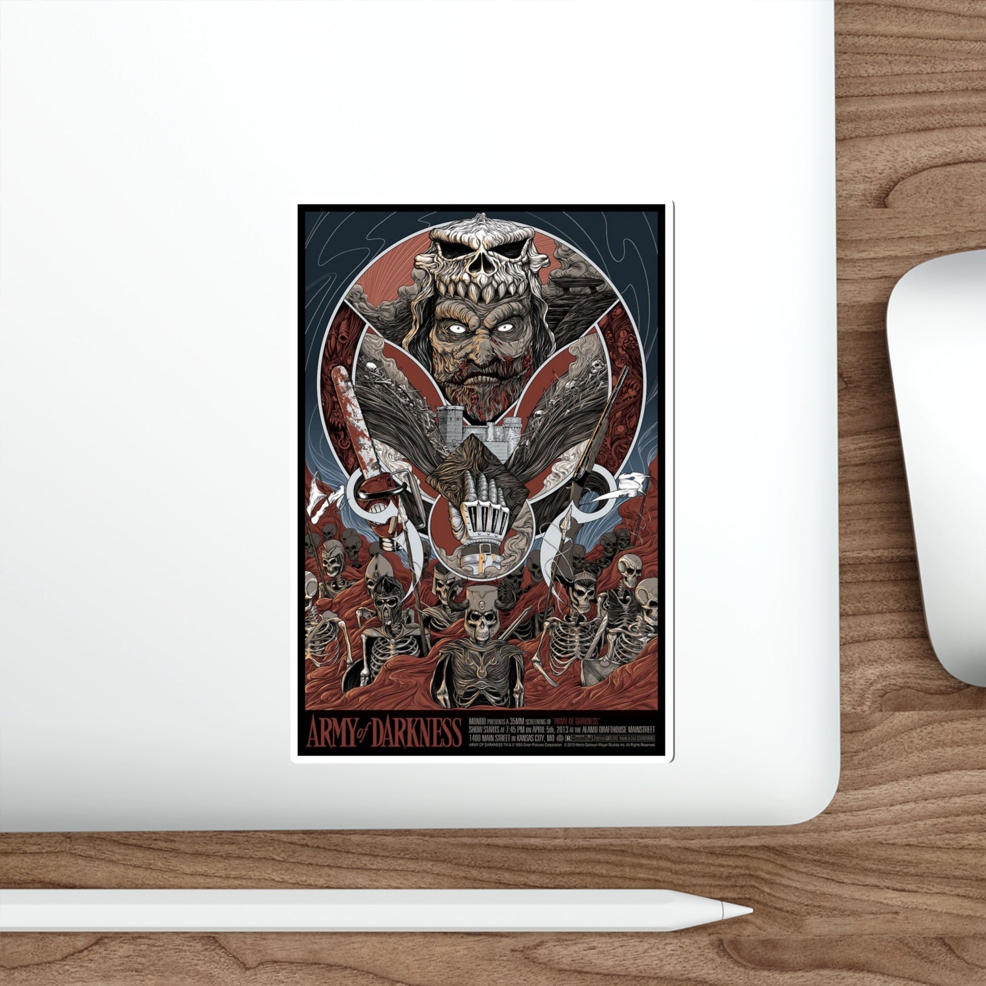 ARMY OF DARKNESS (ALAMO DRAFTHOUSE) 1992 Movie Poster STICKER Vinyl Die-Cut Decal-The Sticker Space