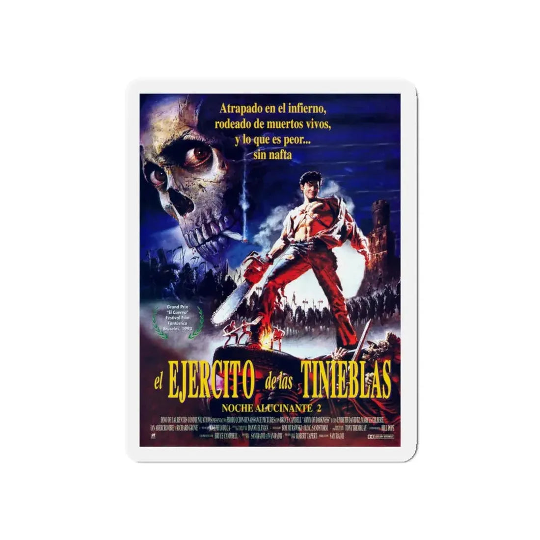 ARMY OF DARKNESS (SPAIN) 1992 Movie Poster - Refrigerator Magnet 5 Inch - The Sticker Space