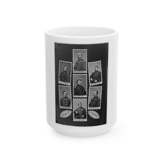 Army Of Potomac  J.C. Parke, C.G. Meade, W.S. Hancock, G.K. Warren, U.S. Grant, A.A. Humphrey, And H.C. Wright 001 (U.S. Civil War) White Coffee Mug