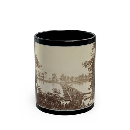 Army Of The James, Pontoon Bridges Across James River At Deep Bottom And Varina 001 (U.S. Civil War) Black Coffee Mug