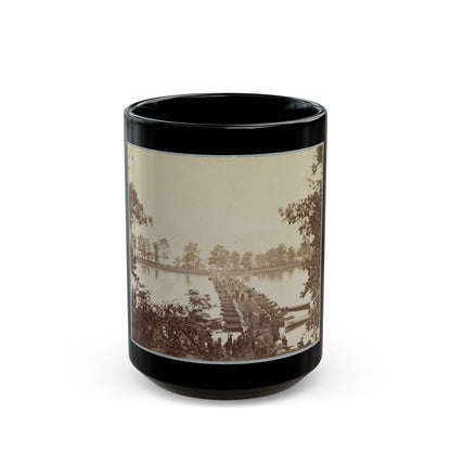 Army Of The James, Pontoon Bridges Across James River At Deep Bottom And Varina 001 (U.S. Civil War) Black Coffee Mug