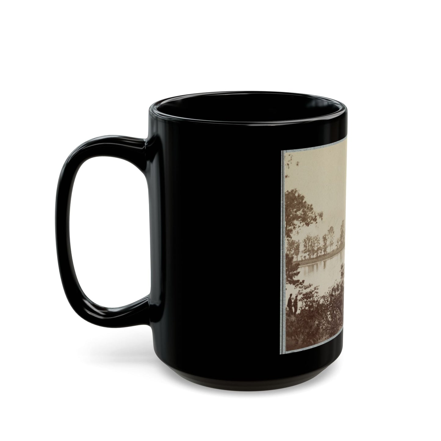 Army Of The James, Pontoon Bridges Across James River At Deep Bottom And Varina 001 (U.S. Civil War) Black Coffee Mug