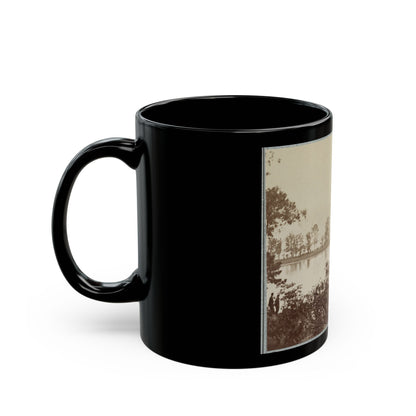 Army Of The James, Pontoon Bridges Across James River At Deep Bottom And Varina 001 (U.S. Civil War) Black Coffee Mug