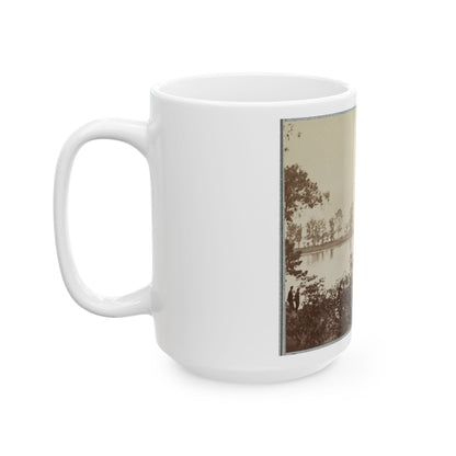 Army Of The James, Pontoon Bridges Across James River At Deep Bottom And Varina 001 (U.S. Civil War) White Coffee Mug