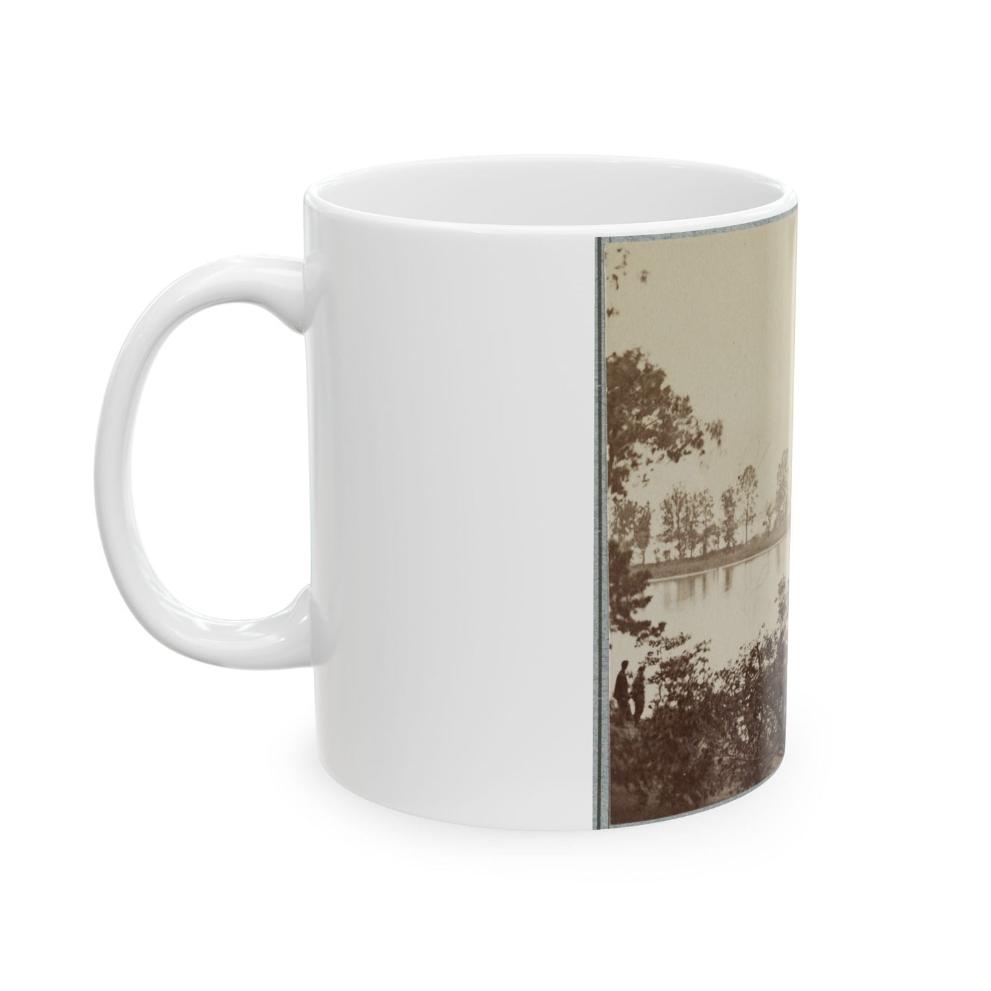 Army Of The James, Pontoon Bridges Across James River At Deep Bottom And Varina 001 (U.S. Civil War) White Coffee Mug