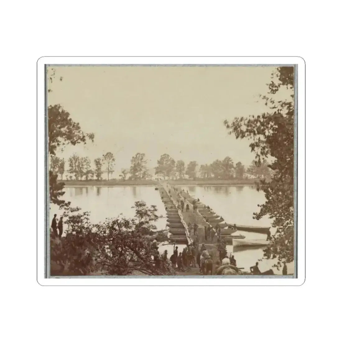 Army of the James, Pontoon Bridges Across James River at Deep Bottom and Varina 001 (U.S. Civil War) STICKER Vinyl Kiss-Cut Decal 2 Inch White - The Sticker Space