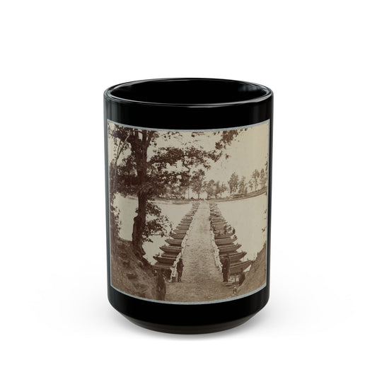 Army Of The James, Pontoon Bridges Across James River At Deep Bottom And Varina 002 (1) (U.S. Civil War) Black Coffee Mug