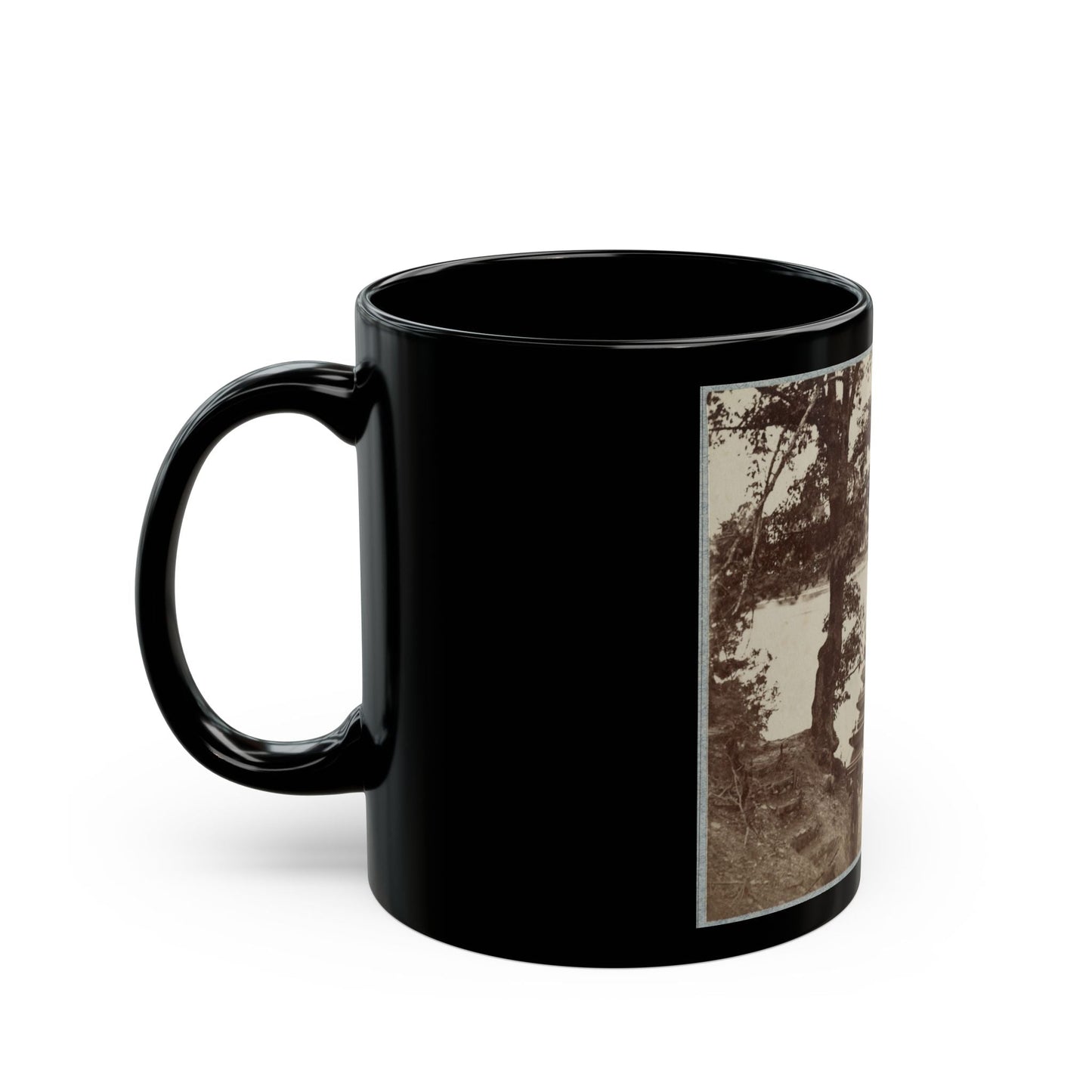 Army Of The James, Pontoon Bridges Across James River At Deep Bottom And Varina 002 (1) (U.S. Civil War) Black Coffee Mug