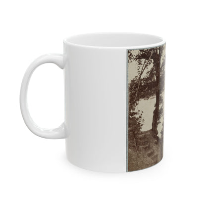 Army Of The James, Pontoon Bridges Across James River At Deep Bottom And Varina 002 (1) (U.S. Civil War) White Coffee Mug