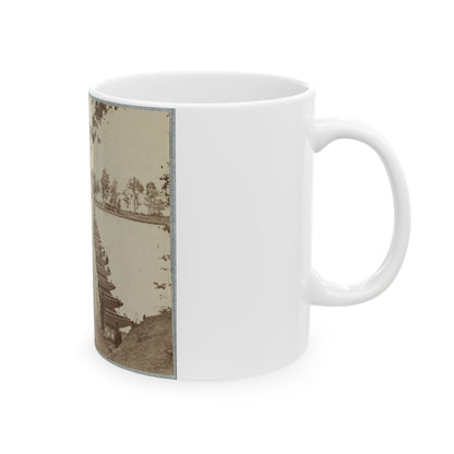 Army Of The James, Pontoon Bridges Across James River At Deep Bottom And Varina 002 (1) (U.S. Civil War) White Coffee Mug