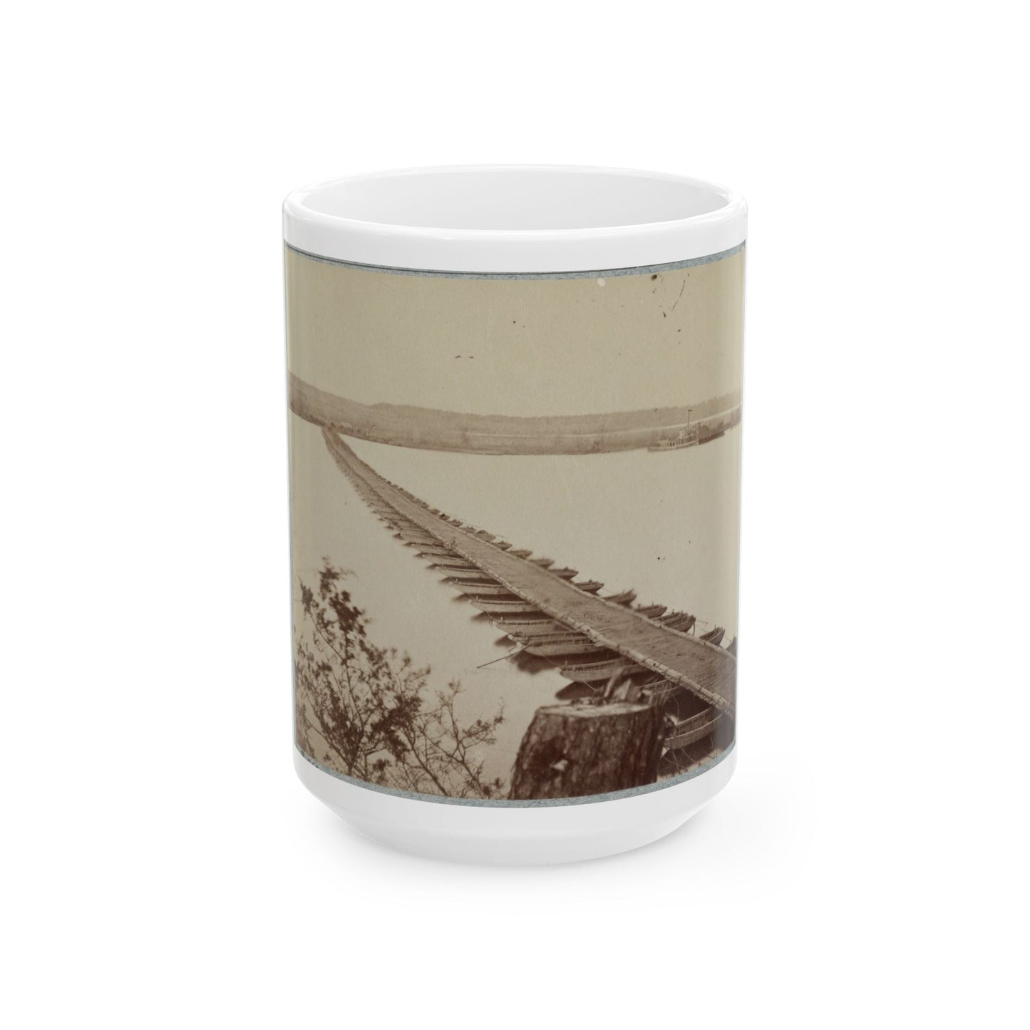 Army Of The James, Pontoon Bridges Across James River At Deep Bottom And Varina (U.S. Civil War) White Coffee Mug