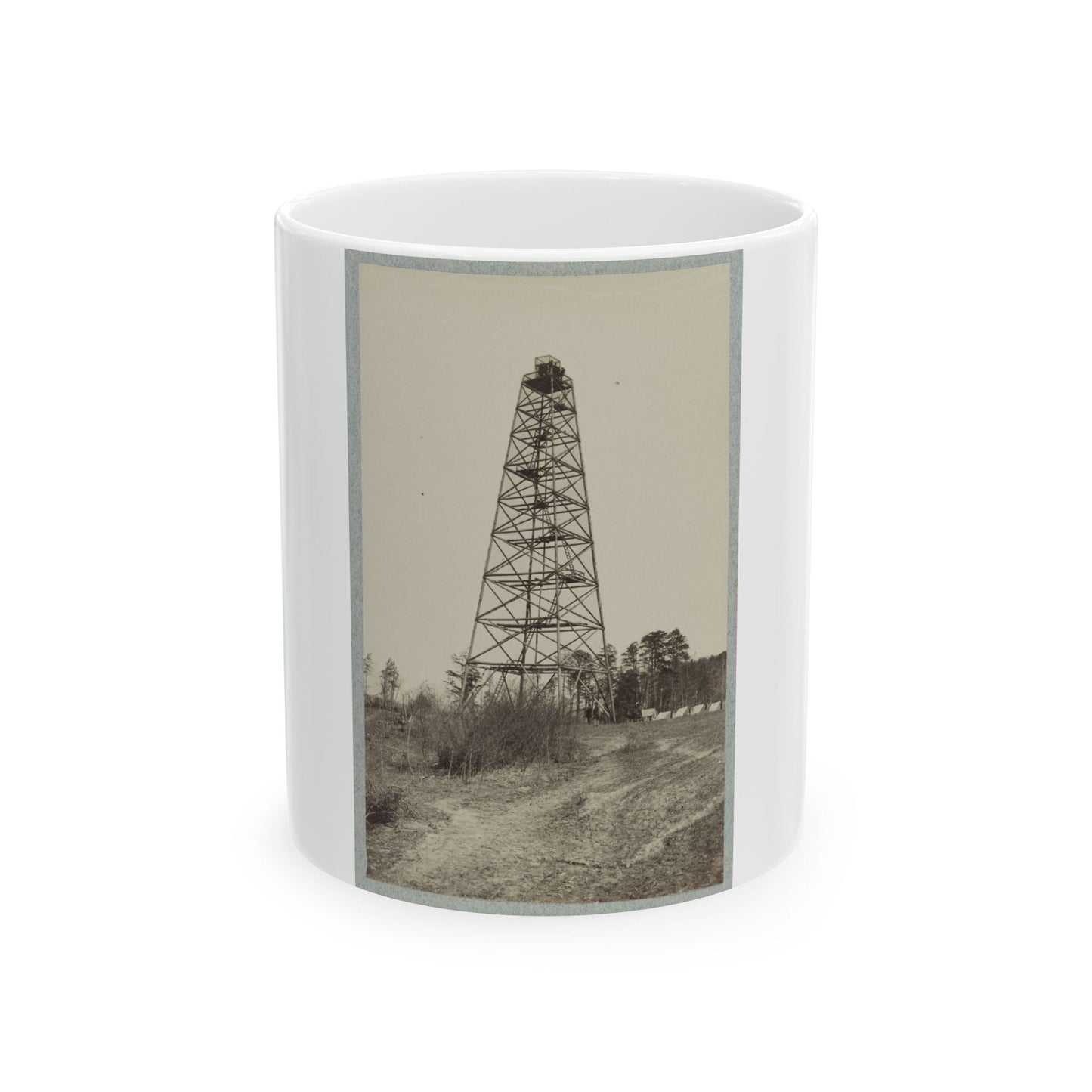 Army Of The James, Signal Tower On Left Of Bermuda Hundred Lines (U.S. Civil War) White Coffee Mug