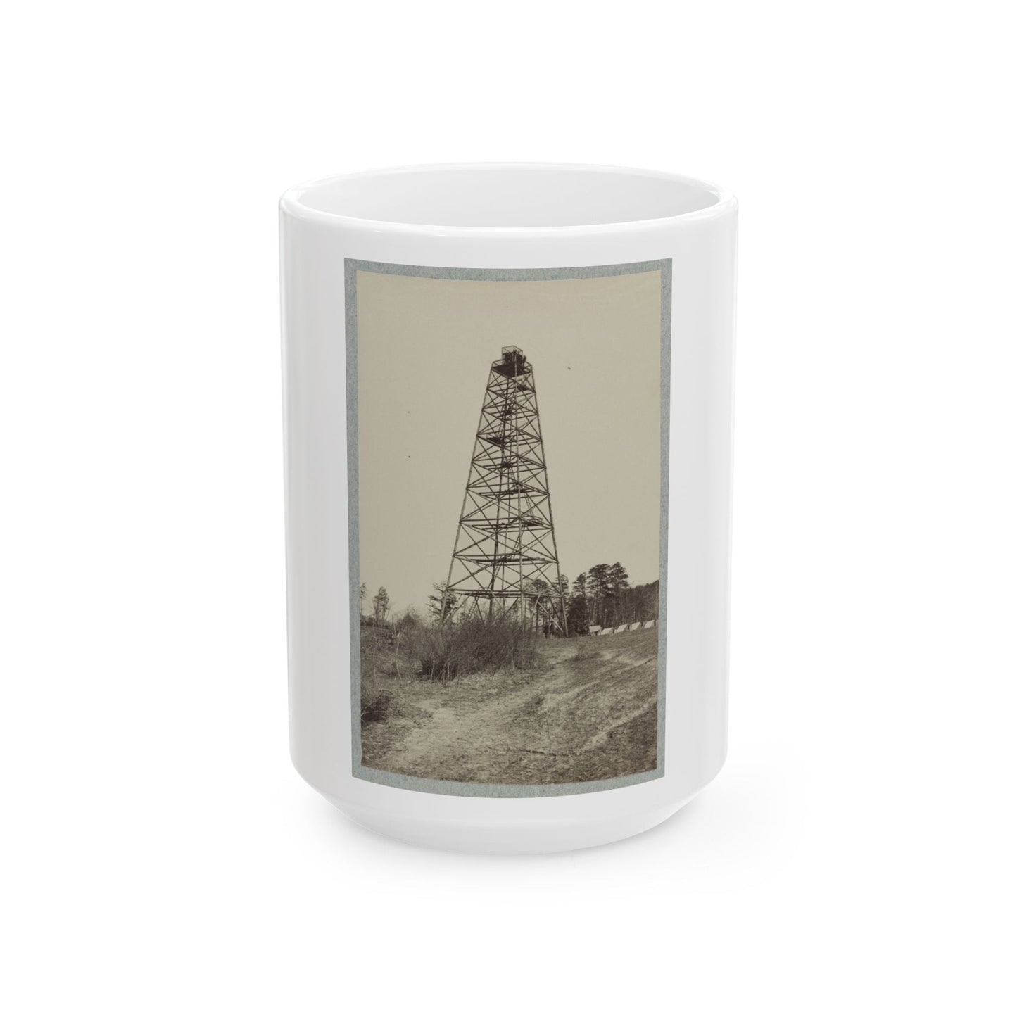 Army Of The James, Signal Tower On Left Of Bermuda Hundred Lines (U.S. Civil War) White Coffee Mug