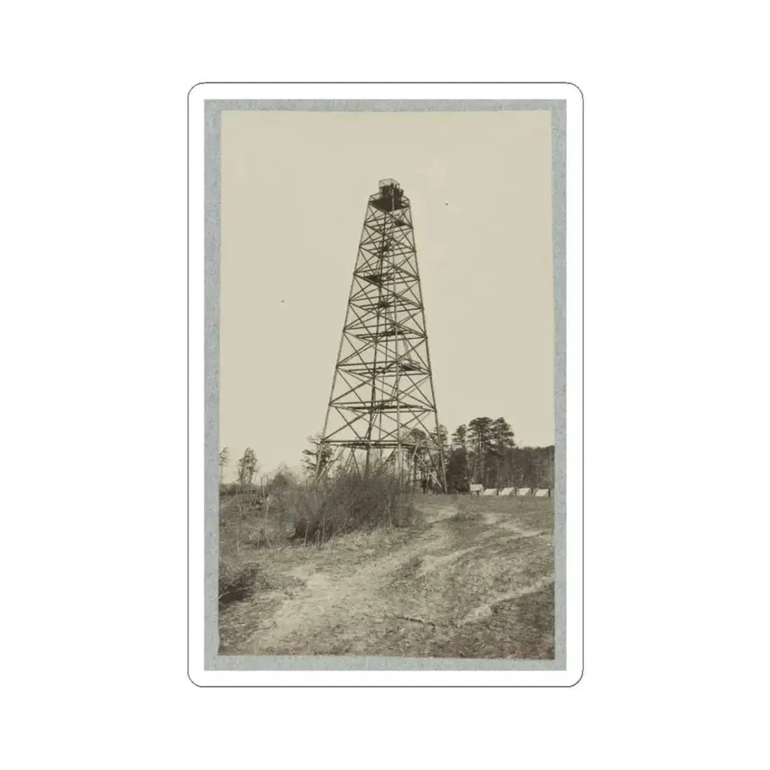 Army of the James, Signal Tower on Left of Bermuda Hundred Lines (U.S. Civil War) STICKER Vinyl Kiss-Cut Decal 3 Inch White - The Sticker Space