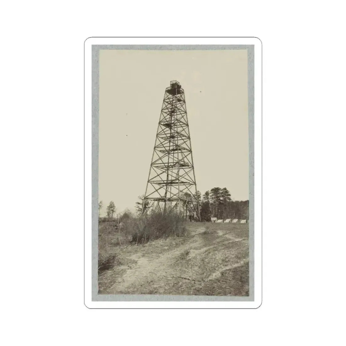 Army of the James, Signal Tower on Left of Bermuda Hundred Lines (U.S. Civil War) STICKER Vinyl Kiss-Cut Decal 6 Inch White - The Sticker Space