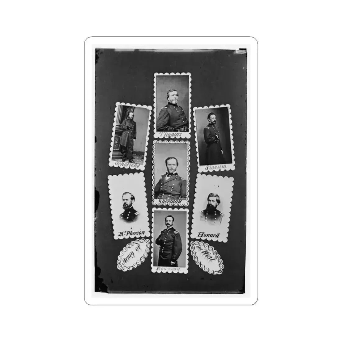Army of the West  Schofield, Thomas, Slocum, Mcpherson, Sherman, Howard, and Rousseau(2) (U.S. Civil War) STICKER Vinyl Kiss-Cut Decal 3 Inch White - The Sticker Space