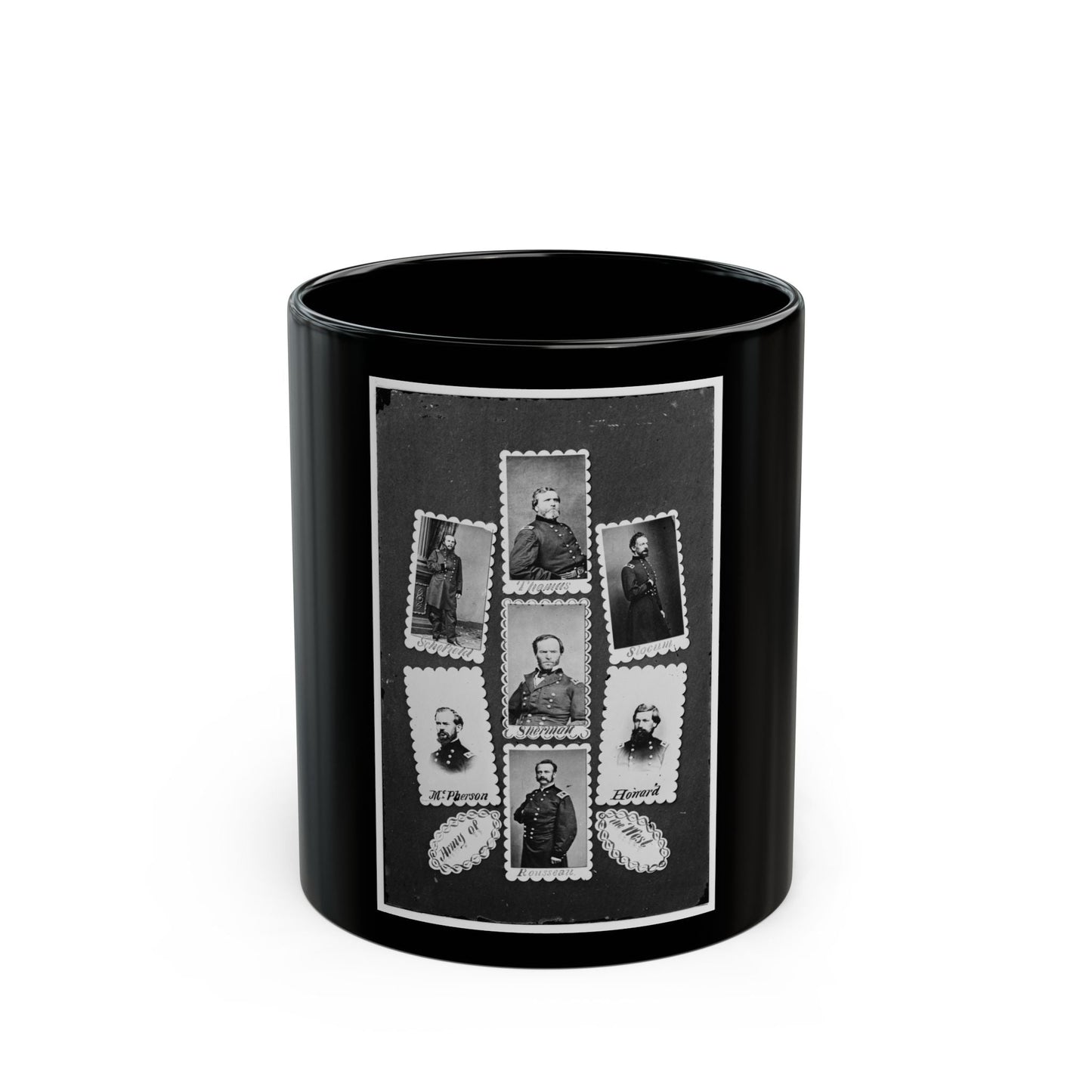 Army Of The West  Schofield, Thomas, Slocum, Mcpherson, Sherman, Howard, And Rousseau (U.S. Civil War) Black Coffee Mug