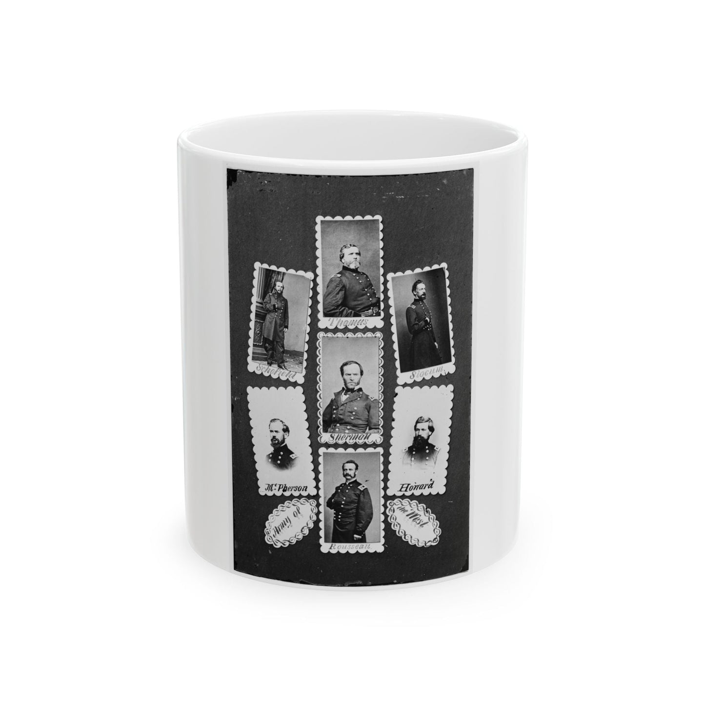 Army Of The West  Schofield, Thomas, Slocum, Mcpherson, Sherman, Howard, And Rousseau (U.S. Civil War) White Coffee Mug