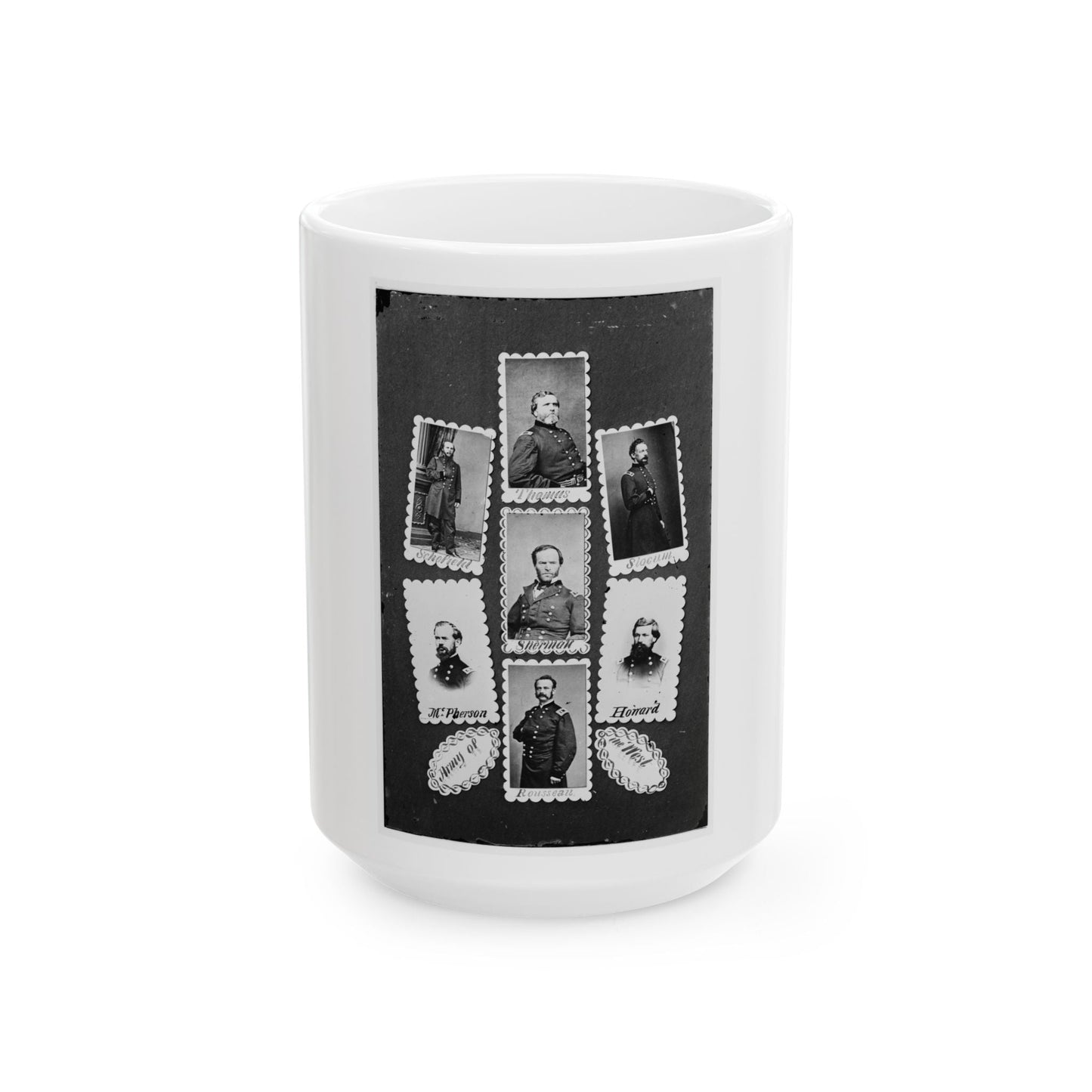 Army Of The West  Schofield, Thomas, Slocum, Mcpherson, Sherman, Howard, And Rousseau (U.S. Civil War) White Coffee Mug