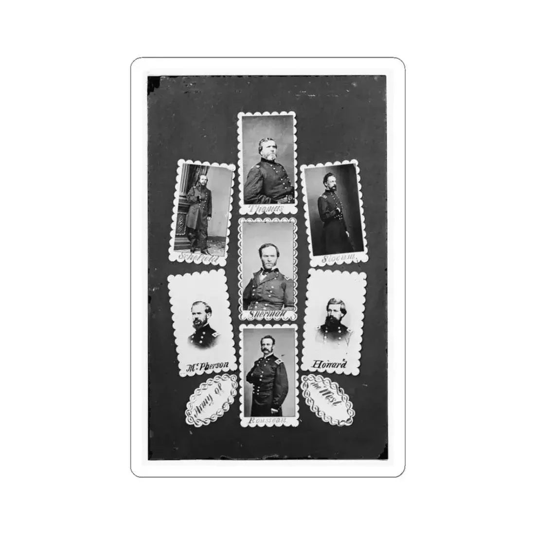 Army of the West  Schofield, Thomas, Slocum, Mcpherson, Sherman, Howard, and Rousseau (U.S. Civil War) STICKER Vinyl Kiss-Cut Decal 3 Inch White - The Sticker Space