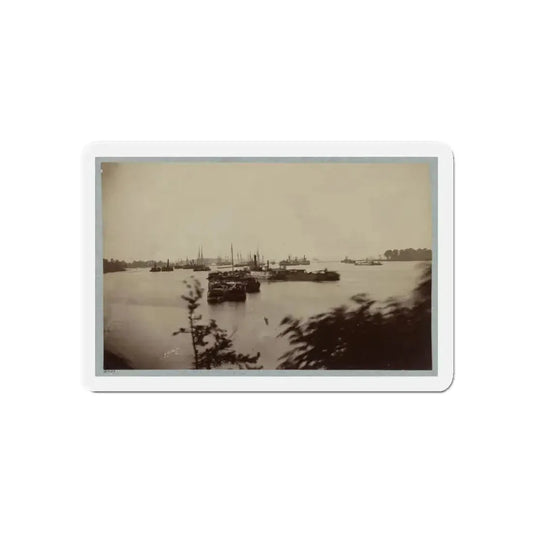 Army Transports In James River, Va. Near Deep Bottom 001 (U.S. Civil War) Refrigerator Magnet 6 Inch Die-Cut - The Sticker Space