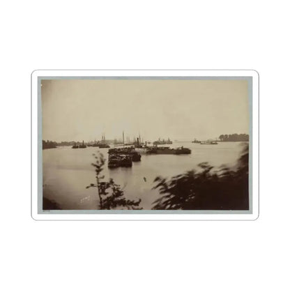 Army Transports in James River, Va. Near Deep Bottom 001 (U.S. Civil War) STICKER Vinyl Kiss-Cut Decal 2 Inch White - The Sticker Space