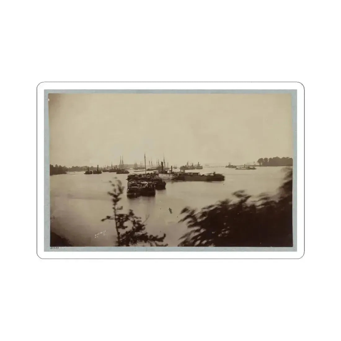Army Transports in James River, Va. Near Deep Bottom 001 (U.S. Civil War) STICKER Vinyl Kiss-Cut Decal 4 Inch White - The Sticker Space