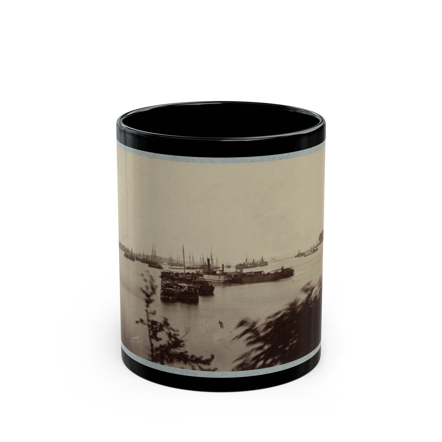 Army Transports In James River, Va. Near Deep Bottom 001 (U.S. Civil War) Black Coffee Mug