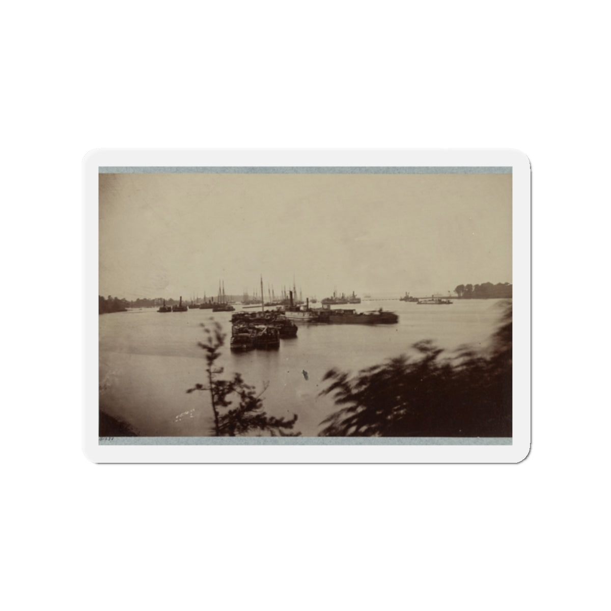 Army Transports In James River, Va. Near Deep Bottom 001 (U.S. Civil War) Refrigerator Magnet-2" x 2"-The Sticker Space