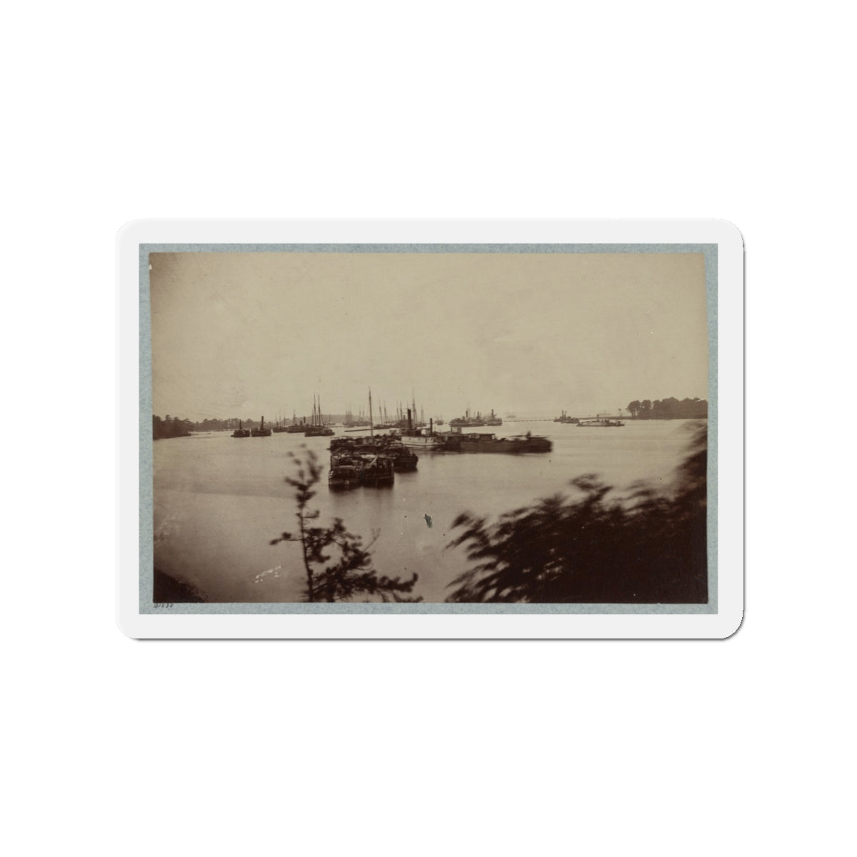 Army Transports In James River, Va. Near Deep Bottom 001 (U.S. Civil War) Refrigerator Magnet-3" x 3"-The Sticker Space