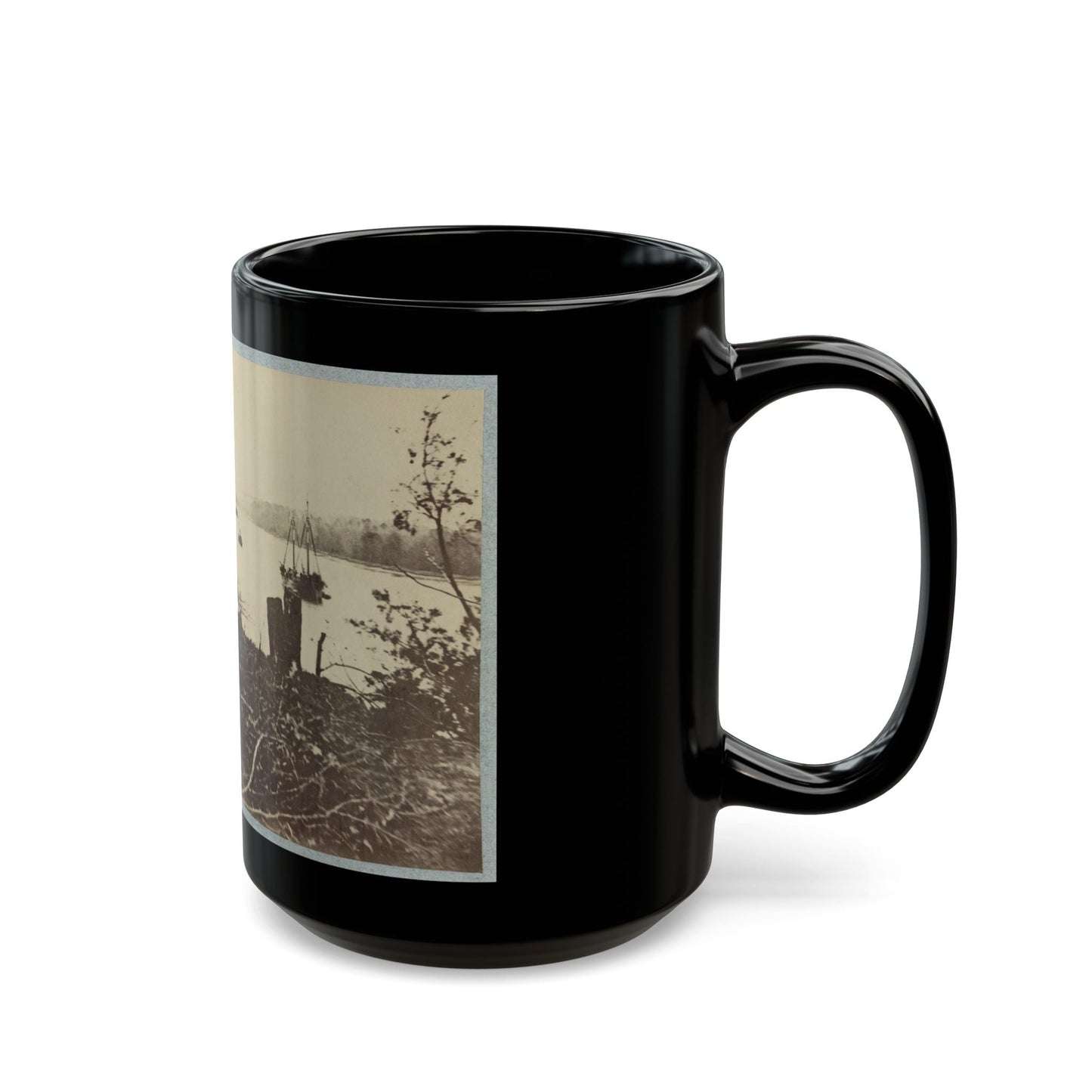 Army Transports In James River, Va. Near Deep Bottom (U.S. Civil War) Black Coffee Mug