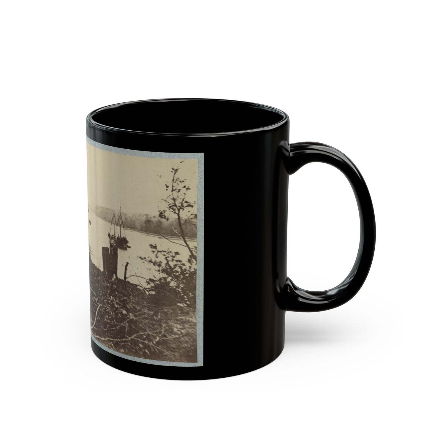 Army Transports In James River, Va. Near Deep Bottom (U.S. Civil War) Black Coffee Mug