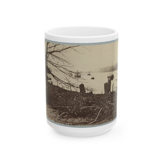 Army Transports In James River, Va. Near Deep Bottom (U.S. Civil War) White Coffee Mug