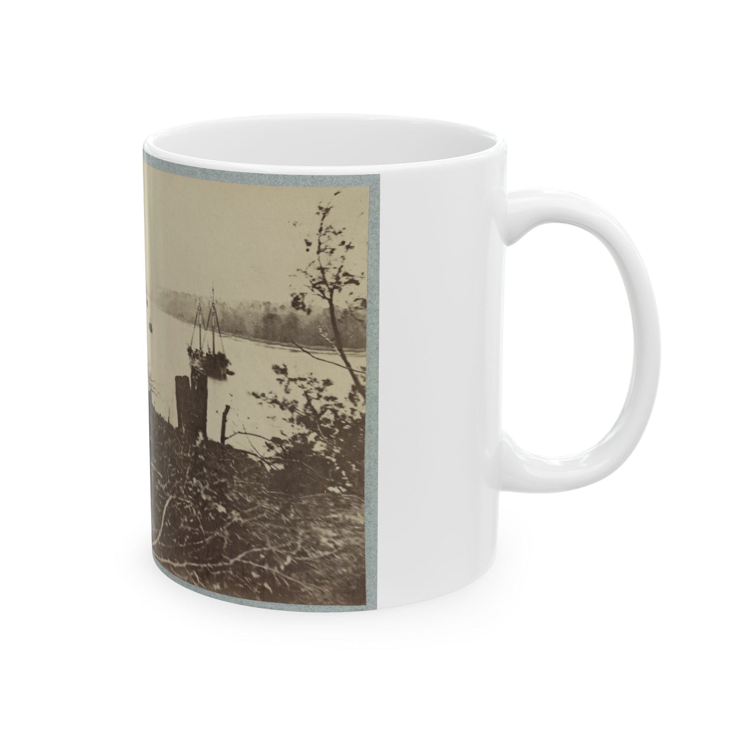 Army Transports In James River, Va. Near Deep Bottom (U.S. Civil War) White Coffee Mug