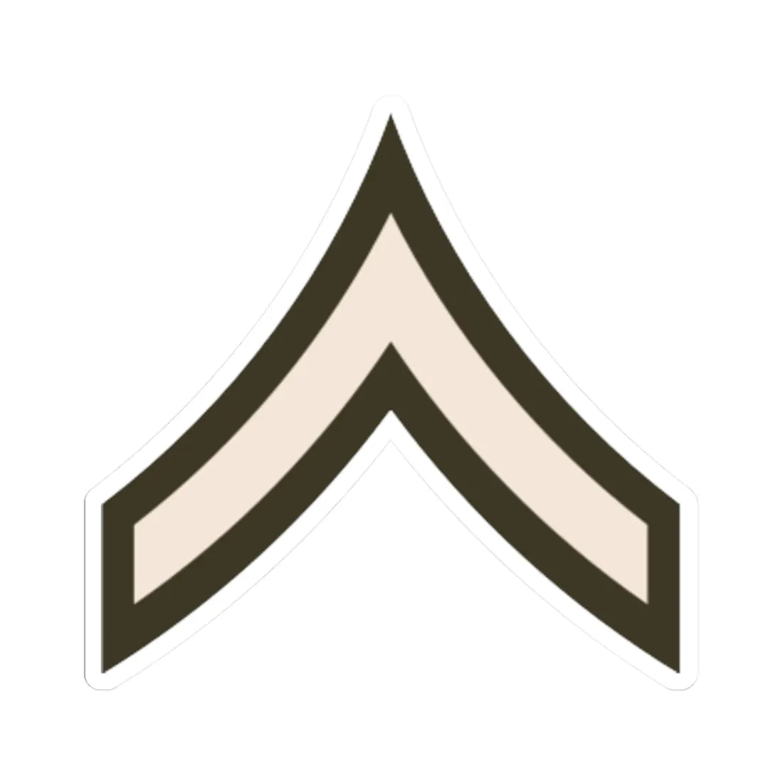 Army USA OR 02 Army greens (United States) (Military Rank) STICKER Vinyl Kiss-Cut Decal 3 Inch White - The Sticker Space